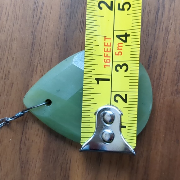 Pendant Necklace - Large Dark Green Stone - Picture 14 of 14